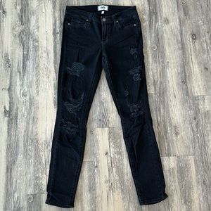 Paige black distressed verdugo ultra skinny size 27